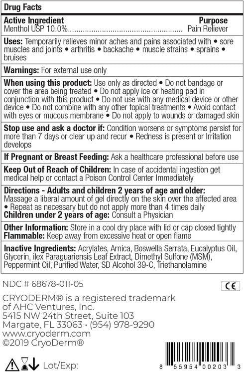 CryoDerm 4 oz Spray Cold Therapy...