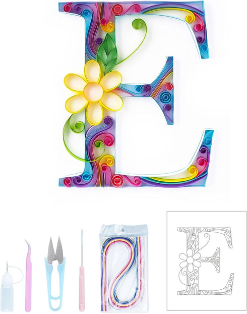 Uniquilling Quilling Paper Quilling Kit for Adults Beginner, 8 * 10-inch Letters, Exquisite DIY Paper Filigree Painting Kits Quilling Tools, Home ...