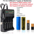 ABUNRO 4-Slot 18650 Battery Charger, Universal 4 Bay Charger for 18650 14500 18500 16350 Li-ion Rechargeable Batteries (No Battery)...
