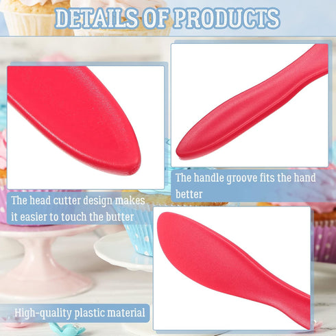 10 Pieces Plastic Butter Spreader Multi Purpose Butter Knife Spreader Versatile Knife Frosting Knives for Soft Cheese Cream Icing, 7 x 1.4 Inch(Ye...