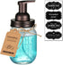 Amolliar Mason Jar Foaming Soap Dispenser, Rustproof Stainless Steel Lid, BPA Free Foam Pump, with Chalkboard Labels, Rustic Farmhouse Decor, Hand...
