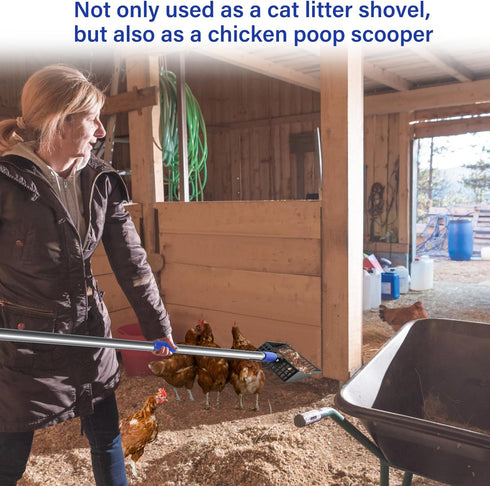 JAMIEWIN Extendable Cat Litter Scoop, Long Handle Litter Sifting Shovel, No Bending Back Detachable Cat Litter Sifter Non-Stick Heavy Duty Metal P...