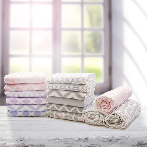 Kushies Changing Pad Cover for 1" pad, 100% Breathable Cotton, Made in Canada, Grey Lattice...