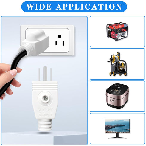 Nema 5-15P Replacement Plugs , 3 Pack Extension Cord Ends with 1 Screwdriver, 3 Prong Replacement Plug , Neutral Ground Bonding Plug, 3 Wire 15A 1...
