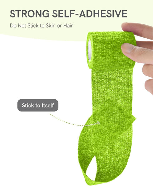 FriCARE Self Adhesive Bandage Wrap, Medical Tape in First Aid Kit, Cohesive Bandages for Wounds Sport Vet, 2 Inches X 5 Yards 6 Rolls, Rainbow...