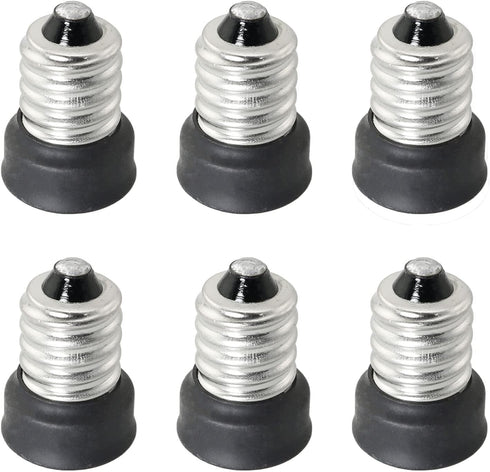 6PCS E14 to E12 Socket Adapter E14 to E12 Adapter Converter Lamp Adapter E14 to E12 Light Socket Reducer, Silver...