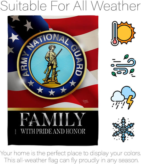 Breeze Decor Army National Guard Family Garden Flag Armed Forces ANG United State American Military Veteran Retire Official House Banner Small Yar...