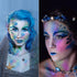 9 Pieces Mermaid Scale Stencil - Reusable Mermaid Face Makeup Stencils Fish Scale Templates and 4 Pcs Eye Makeup Brushes - Women Girl Cute Make Up...