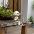Halloween Fishing Skeleton Garden Accessory, Mini Skeleton Figurines Statue Decor for Fishing Enthusiast Gift Pond Fountain Waterfalls Poolside Go...