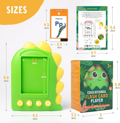 Talking Flash Cards for Kids – Educational Flashcards Reader with 294 Words and 6 Nursery Songs – Fun Sensory Learning Activities with Alphabet, A...