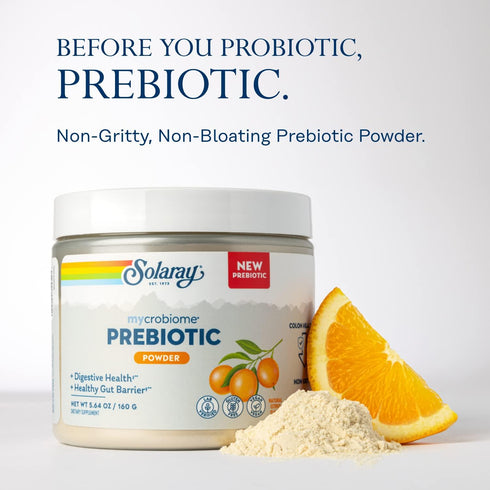 SOLARAY Mycrobiome Prebiotic Powder, Prebiotics for Women and Men, Digestive Nutritional Supplements for Colon and Gut Health, Easy-to-Mix, Non-Bl...