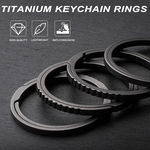 TISUR Key Rings for Keychains,Carabiner Keychain Ring Titanium Key Rings Heavy Duty Round Split Rings for Men and Women...
