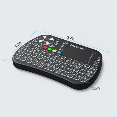 iPazzPort Small Bluetooth Keyboard with Touchpad, 2.4Ghz Mini Wireless Keypad with IR Learning, Essential Home Keypad Mouse Combo, RGB Backlight, ...