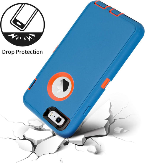 CAFEWICH iPhone 6/6S Case Heavy Duty Shockproof High Impact Tough Rugged Hybrid Rubber Triple Defender Protective Anti-Shock Silicone Mobile Phone...