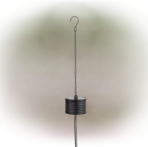Alpine Corporation 10" Tall Hanging Solar Powered Outdoor Mesh Lantern with LED Lights, Black...