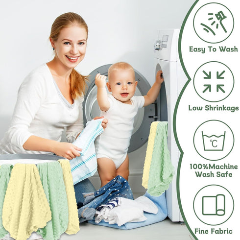 2 Pcs Changing Pad Cover 16 x 32 Inch Ultra Soft Dots Plush Changing Table Covers for Baby Girls and Boys Changing Pad Liners (Sage Green & Cream)...