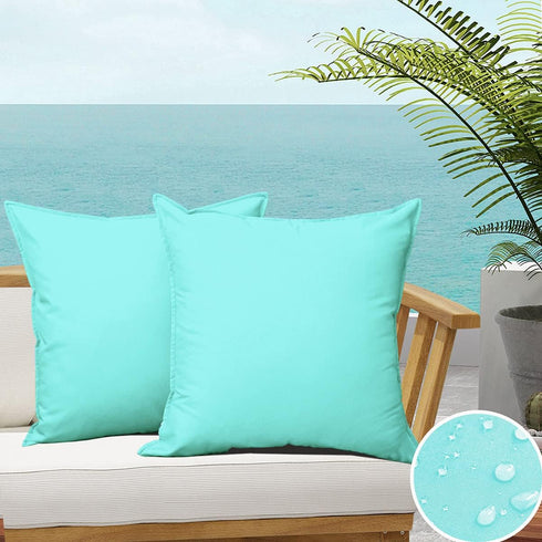 Pack of 2 Outdoor Waterproof Throw Pillow Covers Durable Vibrant Decorative Outdoor Pillows Cushion Case Pillow Shell for Patio Couch, Tent, Sunbr...