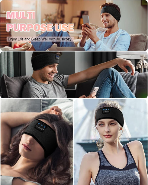 LC-dolida Headphones Headband Bluetooth Sleep Headphones for sleeping Music Sleep Mask Headphones with Thin HD Stereo Speakers Perfect for Side Sl...