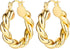 14K Gold Hoop Earrings for Women, Hypoallergenic Chunky Gold Hoop Earrings Multipack, Lightweight Twisted Huggie Hoops Earring Set Jewelry for Gif...