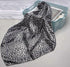 Large Square Black White Silver Grey Snow Leopard Cheetah Animal Print Polyester Silk Scarf Women's Scarves Hijab Shawl Pashmina Headband Bandana ...