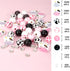70pcs Chunk Beads,16mm Cow Print Wood Beads and 20mm Flat Wooden Beads Crystal Spacer Beads Set Focal Beads for Beadable Pens Ballpoint Pen Shaft ...