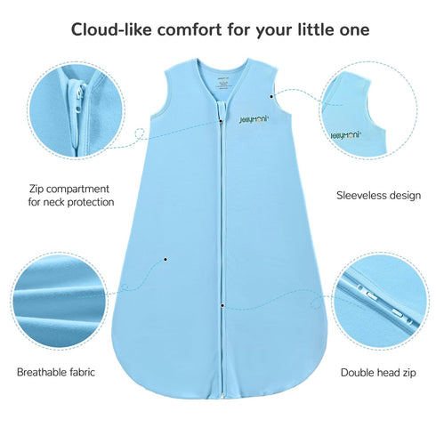 JELLYMONI Baby Sleep Sack 6-12 Months 100% Cotton Wearable Blanket, 0.5 TOG Soft Lightweight Toddler Sleeping Sack 2 Pack 2-Way Zipper Newborn Sle...
