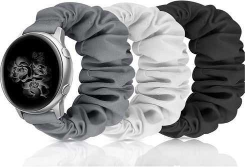 20mm 22mm Scrunchies Watch Bands, Elastic Replacement Bands for Samsung Galaxy Watch 4 5 Pro 6 7 Classic Galaxy Active 1 2 40mm 44mm for Women BWG...
