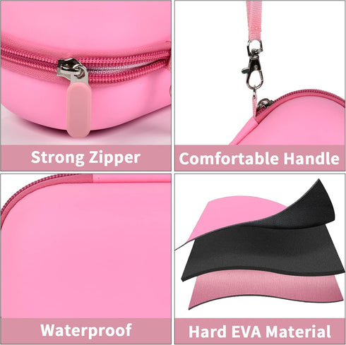 Portable 2 in 1 Contact Lens Case and Glasses Case, Traveling Contact Cases Bag Box Holder with Soak Storage Kit Included Built-in Mirror, Tweezer...