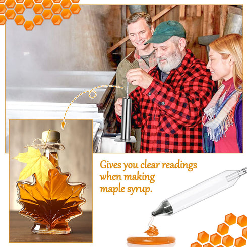 Maple Syrup Hydrometer Kit - Stainless Steel Test Cup, Baume and Brix Scale, Cleaning Brush, Maple Syrup Density Kit for Accurate Measurements of ...
