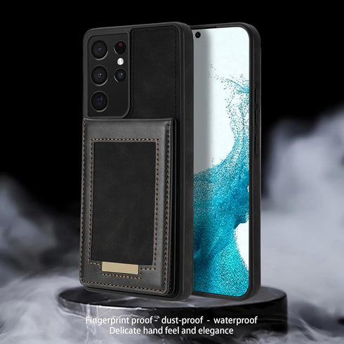 Asuwish Phone Case for Samsung Galaxy S21 Ultra 5G Wallet Cell Cover with Tempered Glass Screen Protector and RFID Slim Credit Card Holder Slot St...