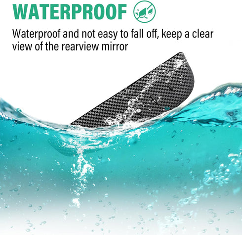 2 PCS Mirror Rain Visor Eyebrows, Waterproof Side Mirror Visor Rain Guards, Carbon Fiber Auto Rear View Mirror Protecters, Universal Exterior Acce...