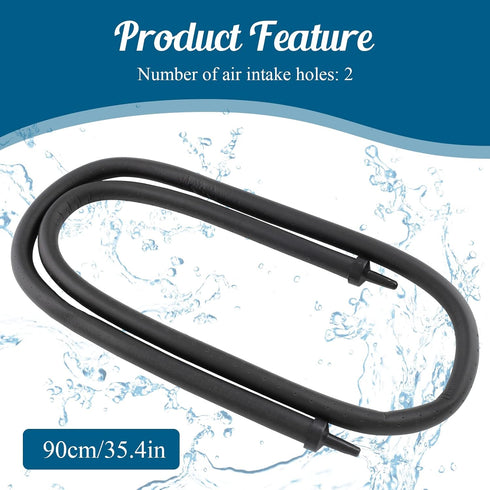 Aquarium Rubber Wall Curtain Tube Hose,Soft Diffuser Bubble Tube 90cm/35.4 Inch Length for Fish Tank...