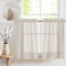 jinchan Beige Kitchen Curtains Linen Tier Curtains 24 Inch Farmhouse Cafe Drapes for Small Window Flax Country Rustic Rod Pocket Bathroom Laundry ...