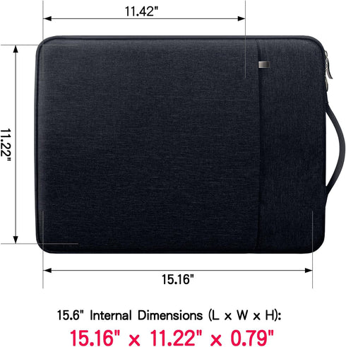 RAINYEAR 15.6 Inch Laptop Sleeve Case Compatible with 15.6" Notebook Computer Chromebook,Handbag with Handle Strap Front Pocket Padded Briefcase P...