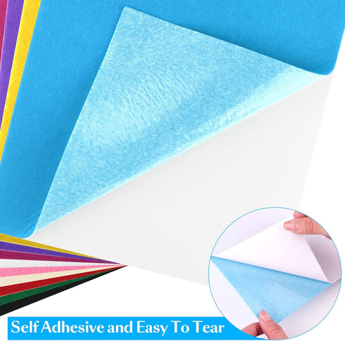 CHRORINE 10 Pcs Felt Fabric Sheets Self Adhesive Felt Sheets 8 x 12 Inches Felt Paper for DIY Art and Craft Supplies...