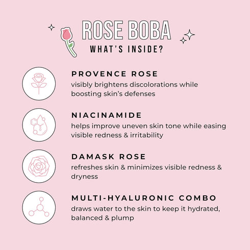 Avatara - Rose Boba Hydrogel Mask, Cooling Facial Mask, 2-Piece Glow-Enhancing & Balancing Skin Care Mask with Niacinamide & Rose Extract, 30 g...