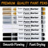 TZARROT White Paint Pen, 8 Pack 0.7mm Acrylic Paint Pens with 2 White 2 Black 2 Gold 2 Silver Permanent Marker for Wood Rock Fabric Metal Plastic ...