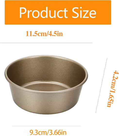 Mini Pie Pan Tart Tins Cupcake Pan 4 Inch Air Fryer Hamburger Bun Mold Mini Cake Pans for Baking-2SETS...