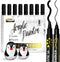 Black Paint Marker, 8 Pack Dual Tip Acrylic Paint Pens, Ideal for Wood, Rock Painting, Canvas, Stone, Glass, Ceramic...