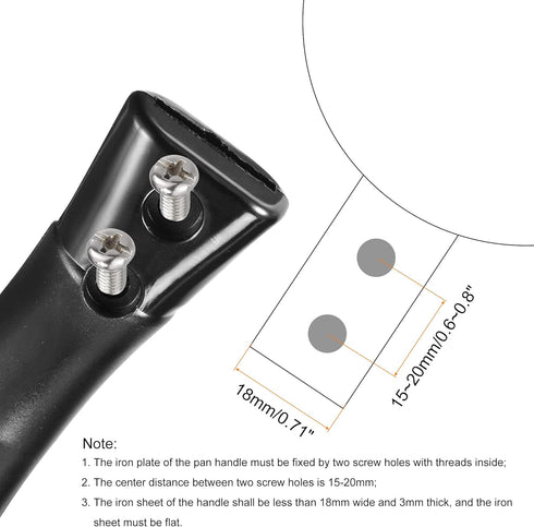 MECCANIXITY Pan Replacement Handle Black 7x1inch Nonstick Saucepan Cookware Skillet Heat-Resistant Handle with Screw...