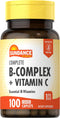 Sundance Complete B-Complex with Vitamin C | 100 Caplets | Essential Vitamin Formula | Vegetarian, Non-GMO, and Gluten Free Formula...