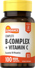 Sundance Complete B-Complex with Vitamin C | 100 Caplets | Essential Vitamin Formula | Vegetarian, Non-GMO, and Gluten Free Formula...