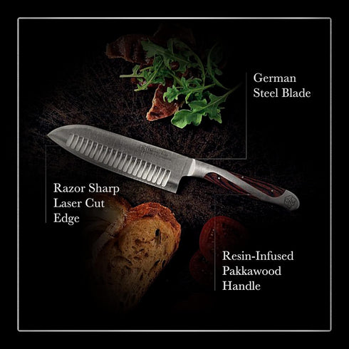 Hammer Stahl 4.5 Inch Japanese Style Santoku Knife High Carbon Stainless Steel Kitchen Knife | Razor Sharp Multipurpose Chopping Knife for Meat, V...