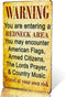 dingleiever-Warning You are Entering a Redneck Area Vintage Metal/Tin Sign Poster, Gas Oil, for Man Cave/Garage Shabby Chic Wall Sticker...