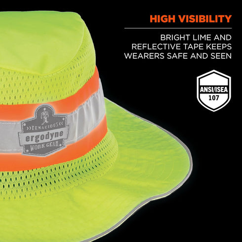Ergodyne unisex adult Hi-vis Ranger Sun Hat, Lime, Large-X-Large US...