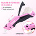 TOPLINE Retractable Pink Utility Knife, Retractable Pink Box Cutter, Blade Storage Design, 18-Piece SK5 Blades and a Dispenser Included (1 PACK(PI...