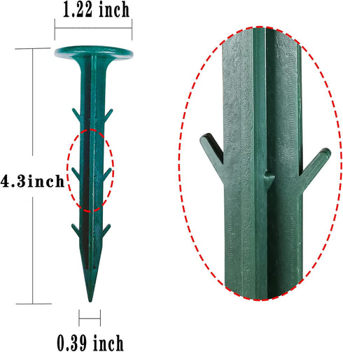 70 Pcs 4.3 inch HPDE Plastic Garden Stakes High Strength Anchors Plastic Landscape Anchoring Spikes for Keeping Garden Netting Down Fixing Fence F...