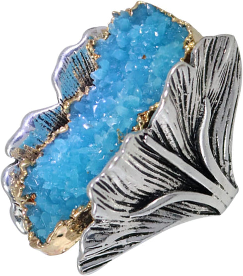 Retro Resin Crystal Stone Cocktail Rings Gothic Hip Hop Punk Crystal Engagement Wedding Statement Rings Uniquely Stylish Jewelry Gifts for Women (...