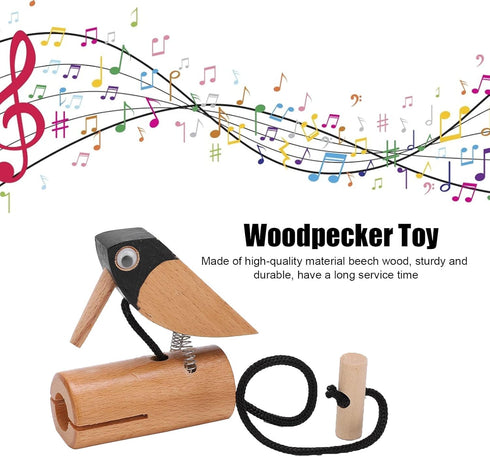 Woodpecker Musical Toy,Wood Bird Decor Education Toys for Kids...