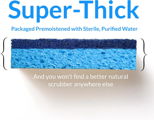 Blue Natural Kitchen Sponge, 12 Pack, Non-Scratch, Natural Sponge, Scrubber, Eco Friendly Sponges, Dishes, Sponge Kitchen, Natural Dish Sponge, Ec...